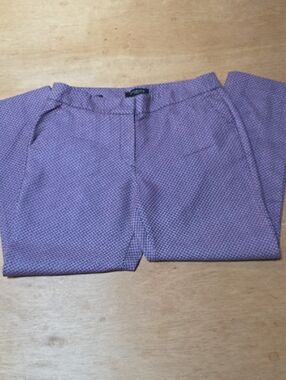 Talbots Heritage Navy and Red Microprint ankle dress pants SZ 8P